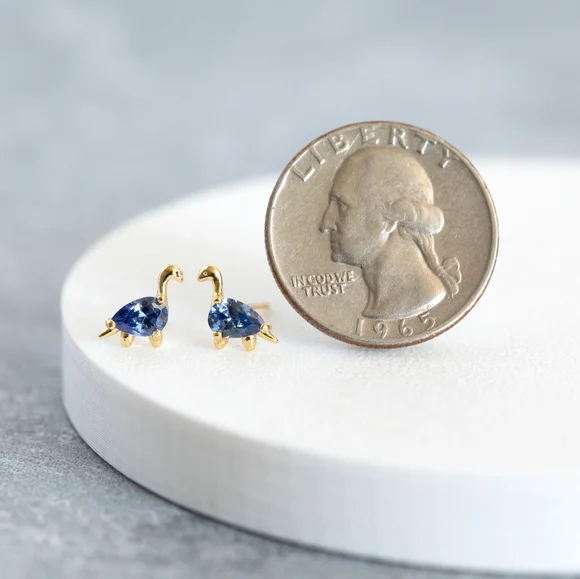 Blue Dinosaur Studs (S925) - Only 1 left! - Picture 6 of 9